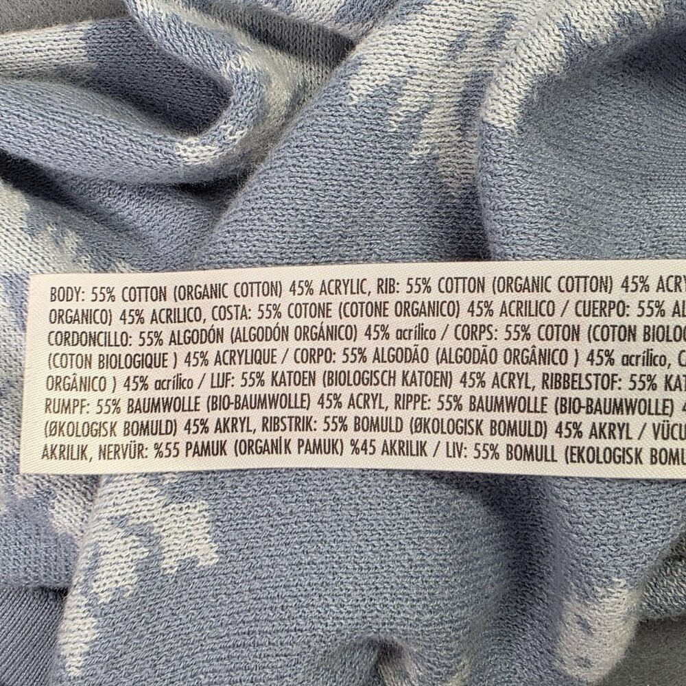 Disney Cardigan Sweater Womens Medium Blue White Snowflake Frozen Winter Holiday - Picture 13 of 13